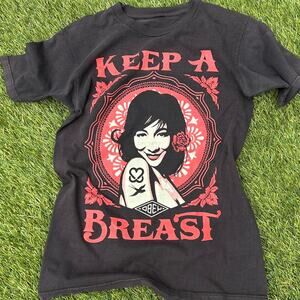 Obey keep a breast graphic tee
